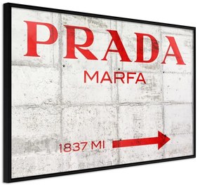 Poster  Prada (Red)  Cornice Quadri Cornice nera, Larghezza x Altezza Home decor 45x30