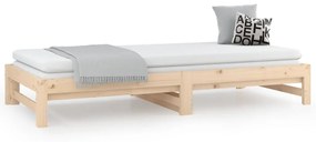 Dormeuse estraibile 2x(90x190) cm legno massello di pino