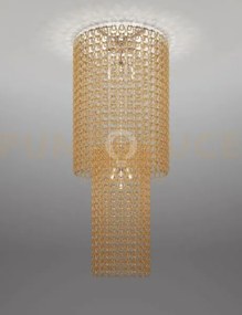 Giogali lampadadario a soffitto ca2 cristallo ambra e cromo lucido ...