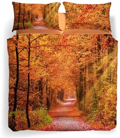 Completo Copripiumino in Cotone Autumn Leaves Matrimoniale
