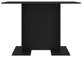 Tavolo da pranzo nero 110x60x75 cm in legno multistrato