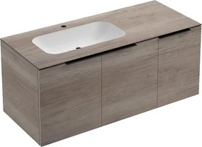 Mobile bagno sospeso con lavabo L 120 x H 83 x P 51 cm rovere sable, 2 ante per vasca a sinistra Solid