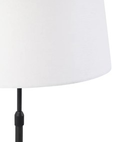 Lampada da tavolo nera paralume bianco regolabile 35 cm - PARTE