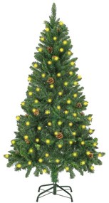 Albero di Natale Artificiale Preilluminato con Pigne, 150 cm / Non Artificiale