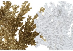 Statua Decorativa DKD Home Decor Dorato Corallo Bianco Resina Mediterraneo (34 x 10 x 27,5 cm) (2 Unità)