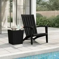 Sedia Adirondack da Giardino in Polipropilene Nero 364165