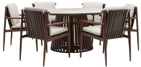 Set tavolo e sedie Retro NATERIAL in alluminio marrone per 6 persone