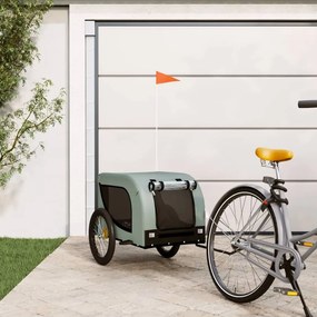 Rimorchio Da Bici Per Animali Grigio E Nero Oxford E Ferro /