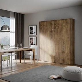 Letto a scomparsa verticale matrimoniale 160 cm Noce KENTARO