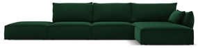 Divano angolare verde scuro (con penisola a destra/con chaise lounge) con rivestimento in velluto Vanda – Mazzini Sofas