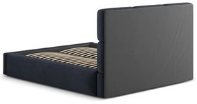 Letto matrimoniale imbottito blu scuro con contenitore con rete inclusa 200x200 cm Libera – Windsor &amp; Co Sofas