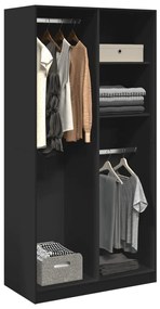Armadio Nero 100x50x200 Cm İn Legno Multistrato /
