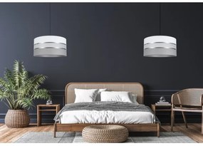 Lampadario su corda CORAL 1xE27/60W/230V d. 40 cm  bianco/grigio