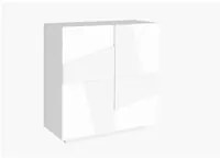 Scarpiera Moderna 2 Ante 81x39,2x86cm - PULSE Colore: bianco laccato lucido