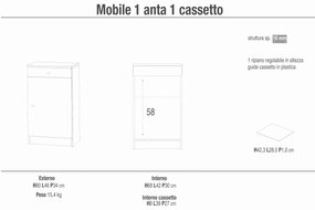 THIN - mobiletto da ingresso portaoggetti