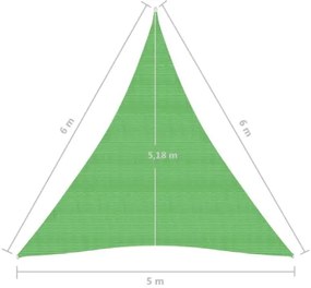 Vela Parasole 160 g/m² Verde Chiaro 5x6x6 m in HDPE