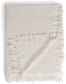 Copriletto crema in cotone riciclato 260x280 cm Honeycomb - Ixia