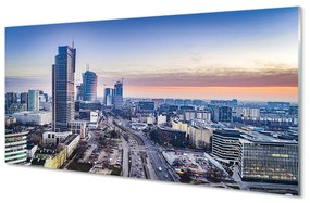 Pannello paraschizzi cucina Varsavia Panorama dei grattacieli di alba 100x50 cm
