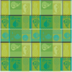 Tovaglia jacquard con rivestimento acrilico Mille Fruits D Ete Lime
