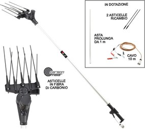 Abbacchiatore olive a batteria estensibile L 300 cm, batteria non inclusa