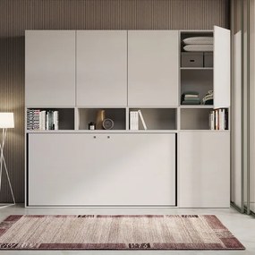 Letto NABOR singolo a scomparsa Bianco Frassino Composizione C