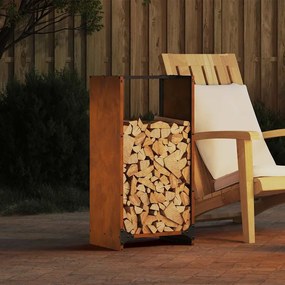 Rastrelliera Per Legna Da Ardere 40x30x80 Cm İn Acciaio Corten /