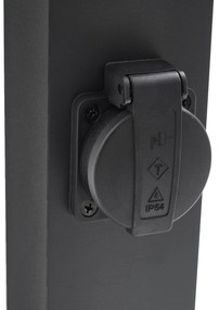 Lampada da esterno nera con picchetto e pressacavo 65cm presa inclusa IP44 - Baleno