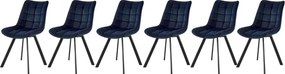 Set di 6 sedie K332 in velluto blu navy