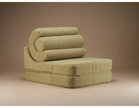 Poltrona per bambini verde con rivestimento in bouclé Flipster – Wigiwama