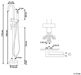 Rubinetteria freestanding TUGELA Beliani