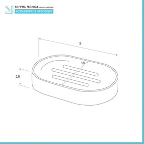 Piattino Porta Sapone Moderno In Plastica Grigio Da Appoggio