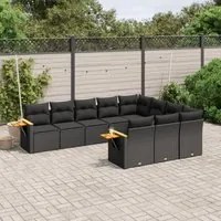 Set Divani da Giardino 10pz con Cuscini in Polyrattan Nerocod mxl 112383