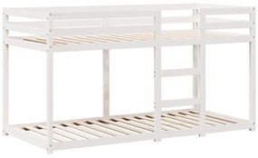 Letto a castello con tetto bianco 80x200 cm legno massello pino