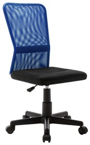 Sedia Da Ufficio Nero E Blu 44x52x100 Cm İn Tessuto A Rete /