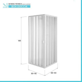Box Doccia a Soffietto 90x90 cm in PVC Riducibile con Apertura Centrale
