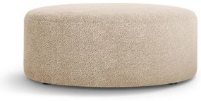 Poggiapiedi marrone chiaro con rivestimento in bouclé Dia – Micadoni