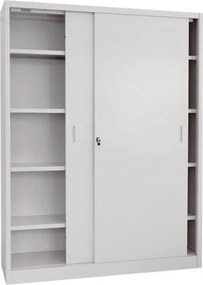 Armadio alto Pratiko E in acciaio, grigio L 180 x H 200 x P 45 cm 2 ante, da interno