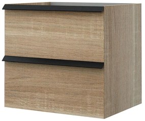 Mobile da bagno sotto lavabo BADEN HAUS Moon bianco L 60 x H 55 x P 46 cm 2 cassetti, lavabo non incluso