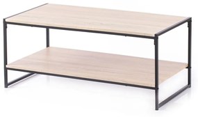 Tavolino con piano in rovere decorato in colore naturale 53x105 cm Coxe - Homede