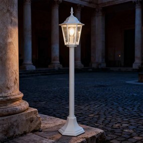 Paletto Lanterna Vintage 100cm E27 IP54 Bianco - Serie Tosca