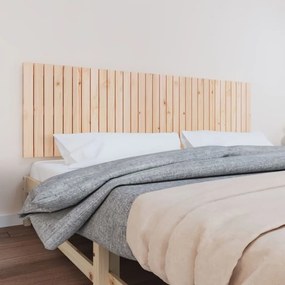Testiera Da Parete 204x3x60 Cm İn Legno Massello Di Pino /