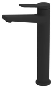 Kamalu - miscelatore lavabo alto nero opaco design moderno | kam-kanda nero