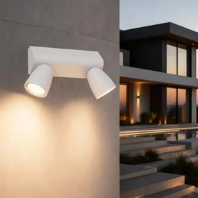 Applique da Esterno IP65 con 2 basi GU10 Serie AXIS - Bianca