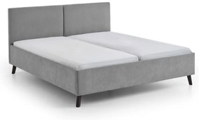 Letto matrimoniale imbottito grigio con rete inclusa 180x200 cm Piano – Meise Möbel