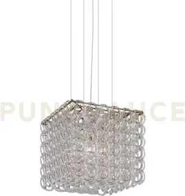 Giogali sospensione cub cristallo argento e bronzo opaco  3 luci at...