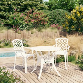 Set Da Bistrot 3 Pz İn Alluminio Pressofuso Bianco /