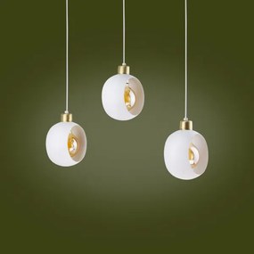 Lampadario a sospensione con filo CYKLOP 3xE27/60W/230V bianco
