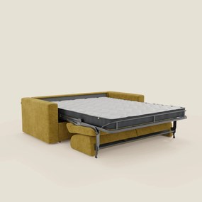 Diomede Divano letto matrimoniale in velluto easy clean sfoderabile - design moderno e comfort in T35 giallo