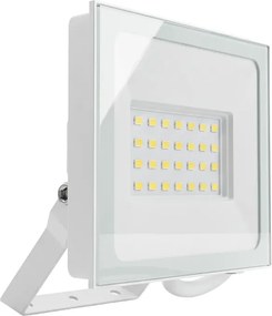 Faro LED 30W IP65 in Alluminio Bianco con OSRAM chip LED Colore Bianco Caldo 3.000K