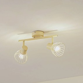 Plafoniera Lindby Piena, beige, a 2 luci, metallo, 39 cm